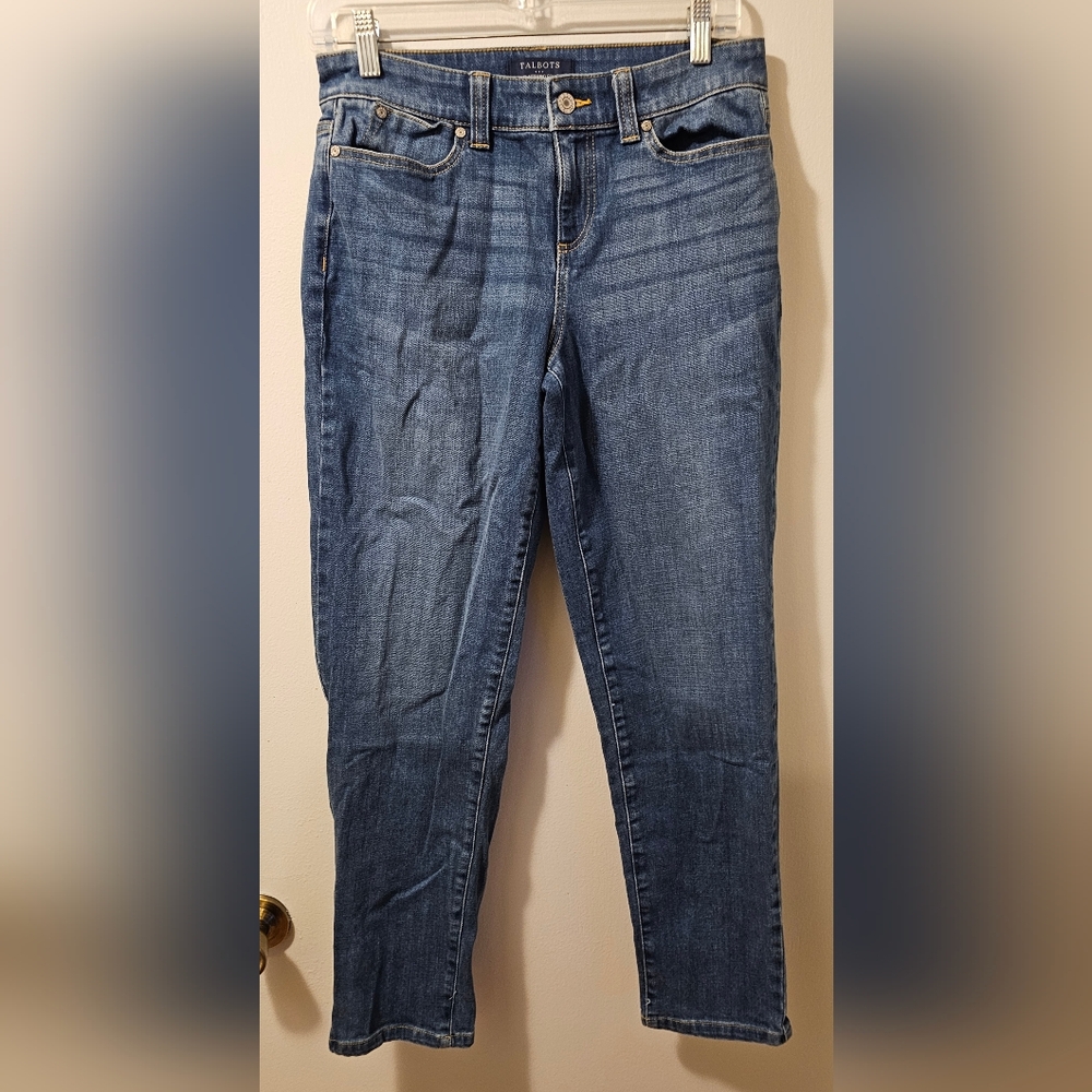 Talbots Simply Flattering 5‎ Pocket Blue Denim  Boyfriend Jeans Women's Size 4
